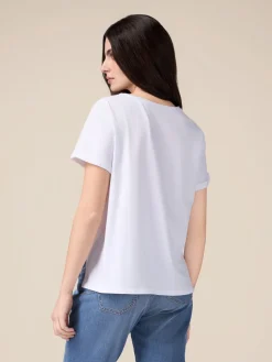 T-shirt con ricamo in paillettes