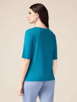 T-shirt con ricamo in paillettes