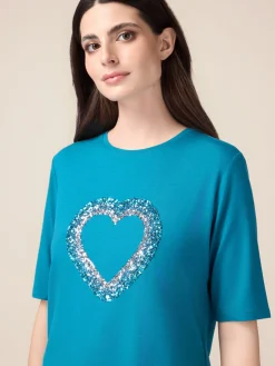 T-shirt con ricamo in paillettes