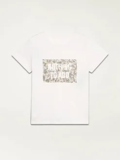 T-shirt con ricamo in paillettes