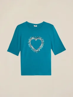 T-shirt con ricamo in paillettes