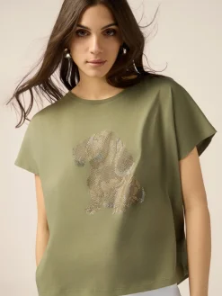 T-shirt in cotone con applicazioni