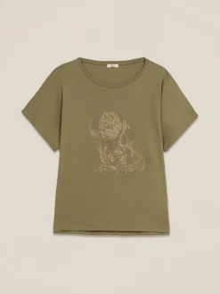 T-shirt in cotone con applicazioni