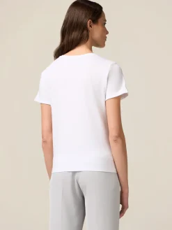 T-shirt in jersey con applicazione gioiello