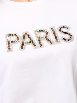 T-shirt in jersey con applicazione gioiello