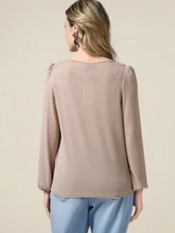 T-shirt lurex maniche lunghe