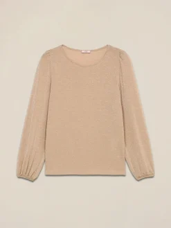 T-shirt lurex maniche lunghe