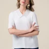 T-shirt maniche corte con colletto gioiello