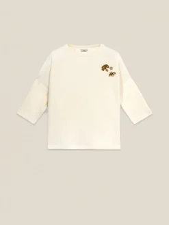 T-shirt scuba con applicazioni gioiello