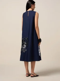 Vestito ad A in cotone con paillettes