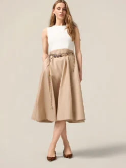 Vestito bicolor con cintura