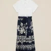 Vestito chemisier con gonna fantasia