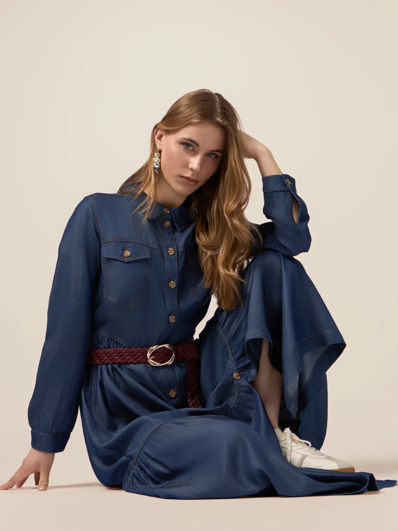Vestito chemisier in tencel