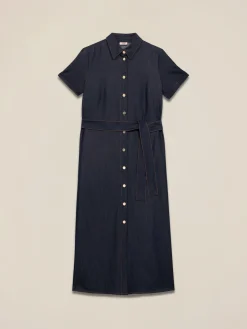 Vestito chemisier lungo effetto denim