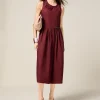 Vestito flare midi in popeline