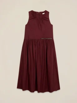 Vestito flare midi in popeline