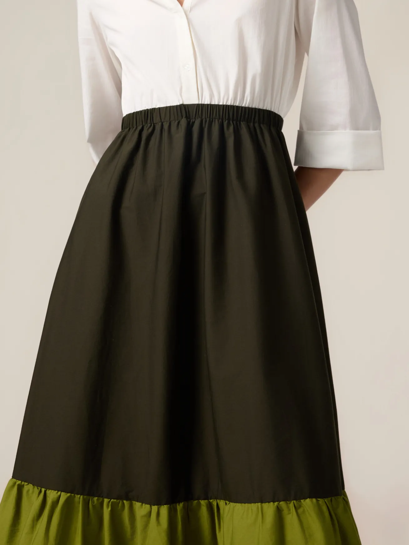 Vestito lungo colour block