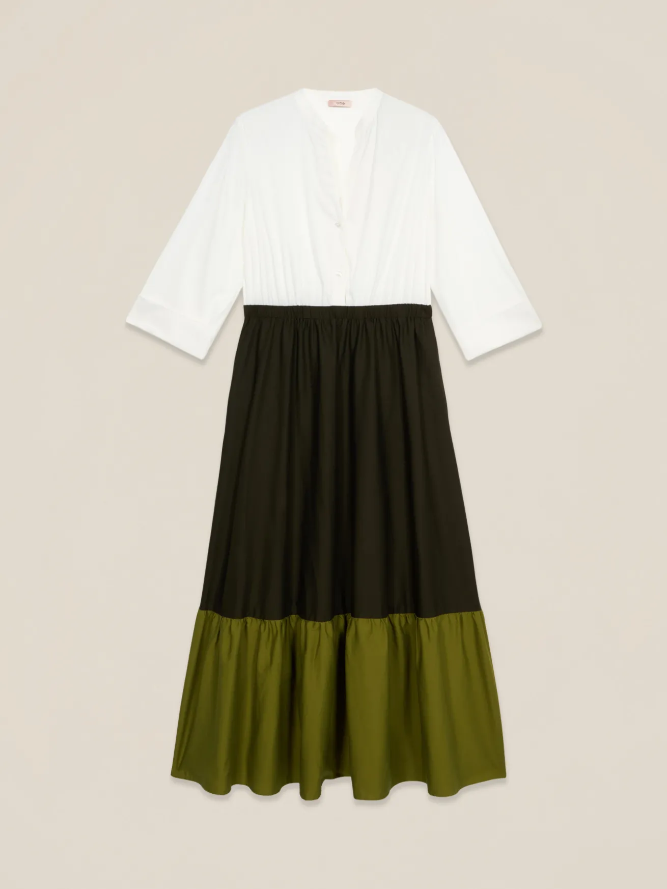 Vestito lungo colour block