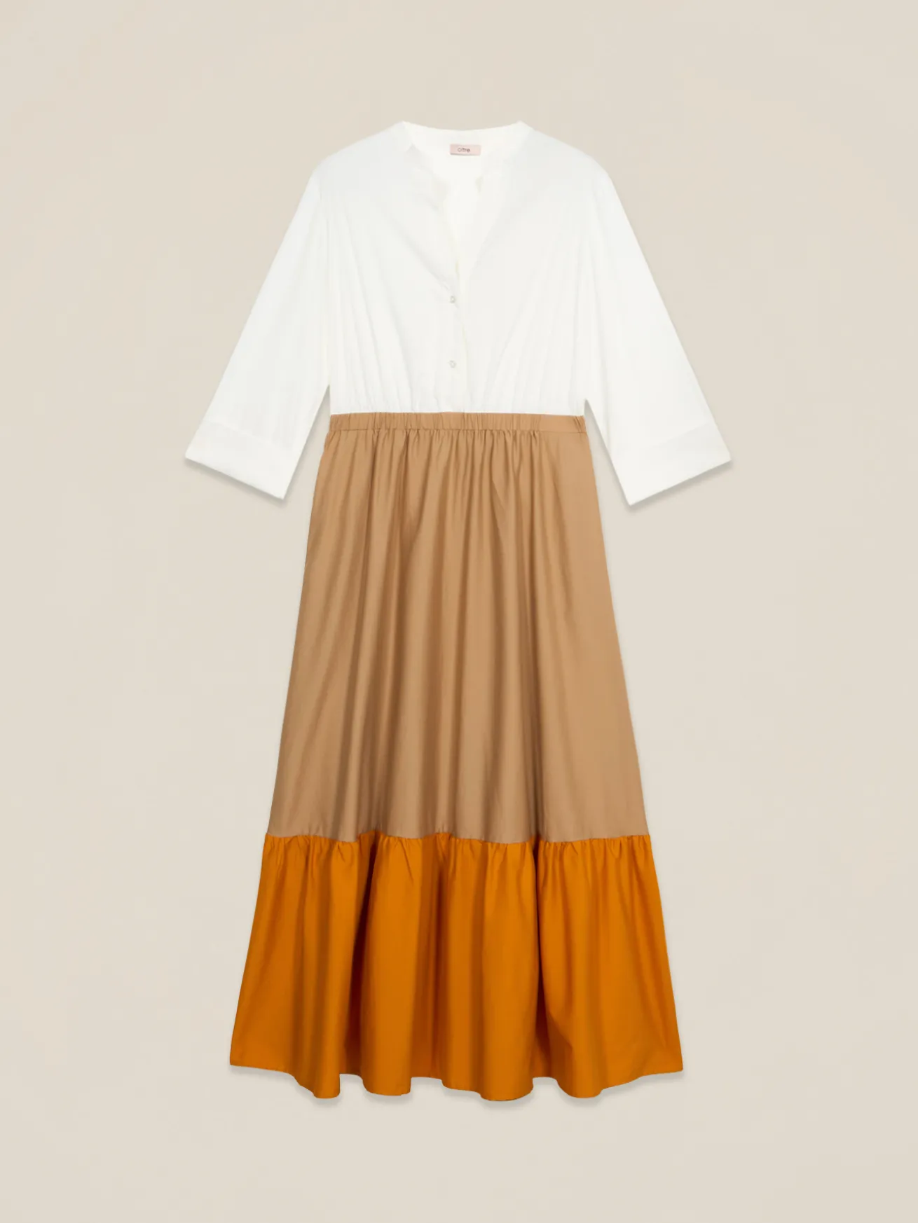 Vestito lungo colour block