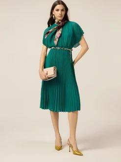 Vestito lungo in georgette plissé