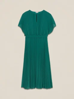 Vestito lungo in georgette plissé