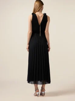 Vestito lungo plissé con rouche