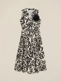 Vestito midi fantasia con fusciacca