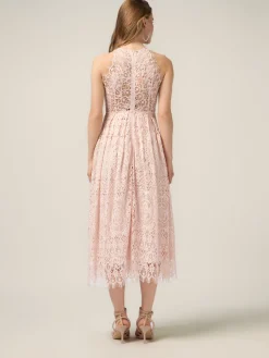 Vestito midi in pizzo misto cotone