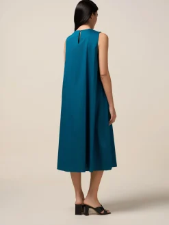 Vestito midi in popeline con spilla