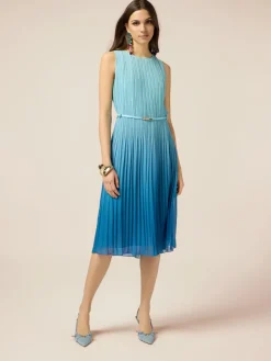 Vestito midi plissé sfumato