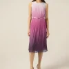Vestito midi plissé sfumato