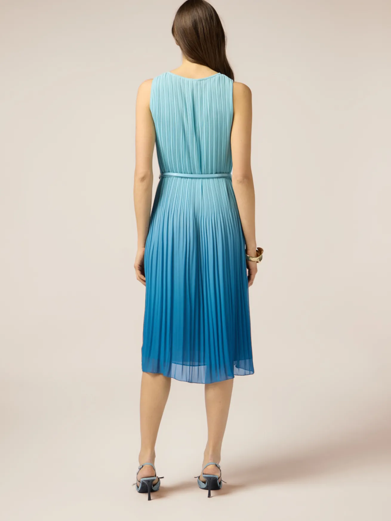 Vestito midi plissé sfumato