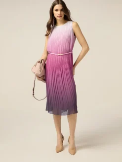 Vestito midi plissé sfumato